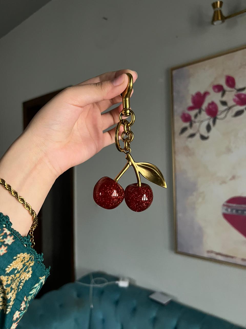 COACH Cherry charm keychain for bag