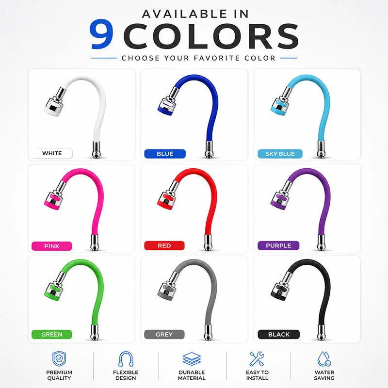 360° Bendable Silicone Faucet Nozzle – Jet & Soft Stream (Random Color)